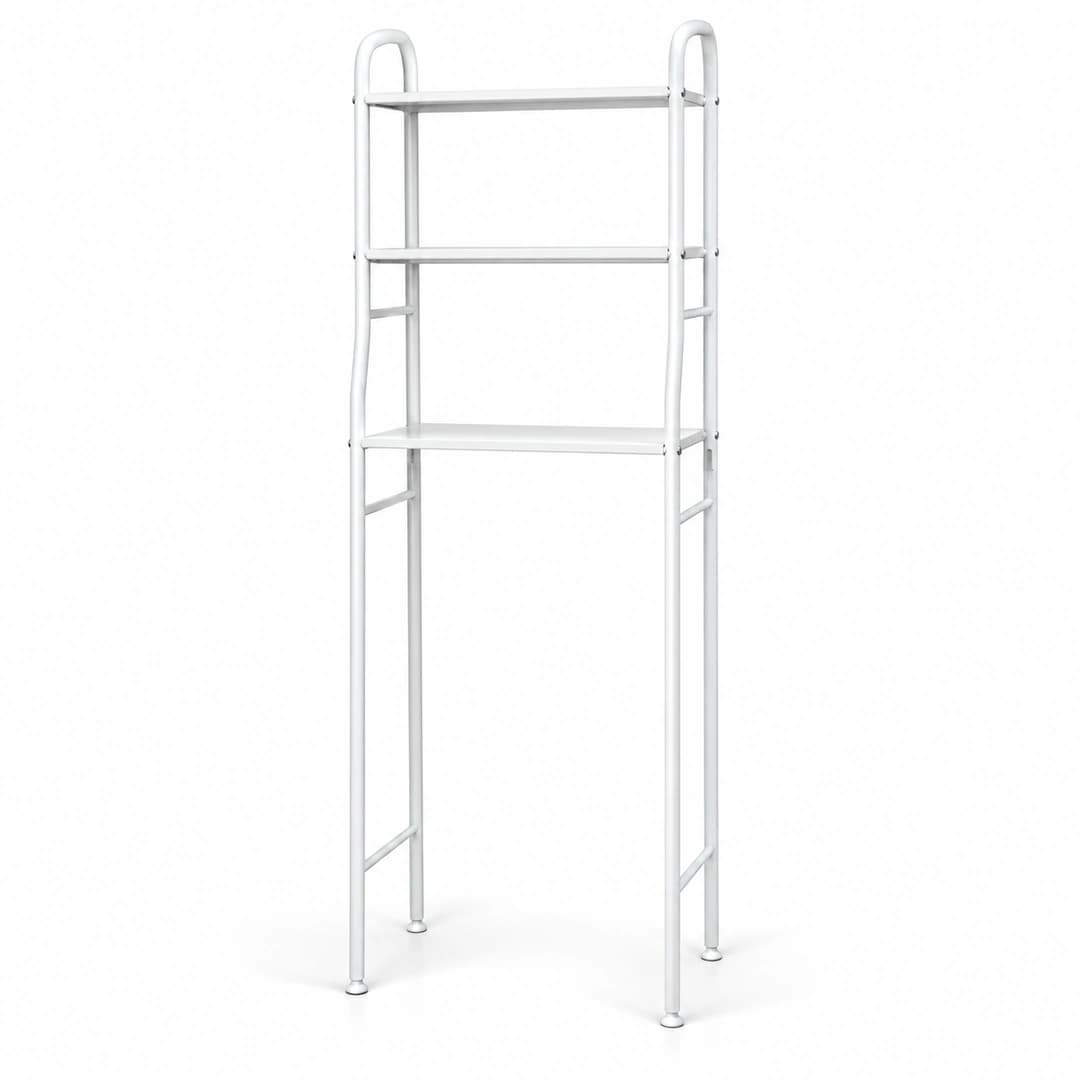 Estante organizador de baño sobre el inodoro